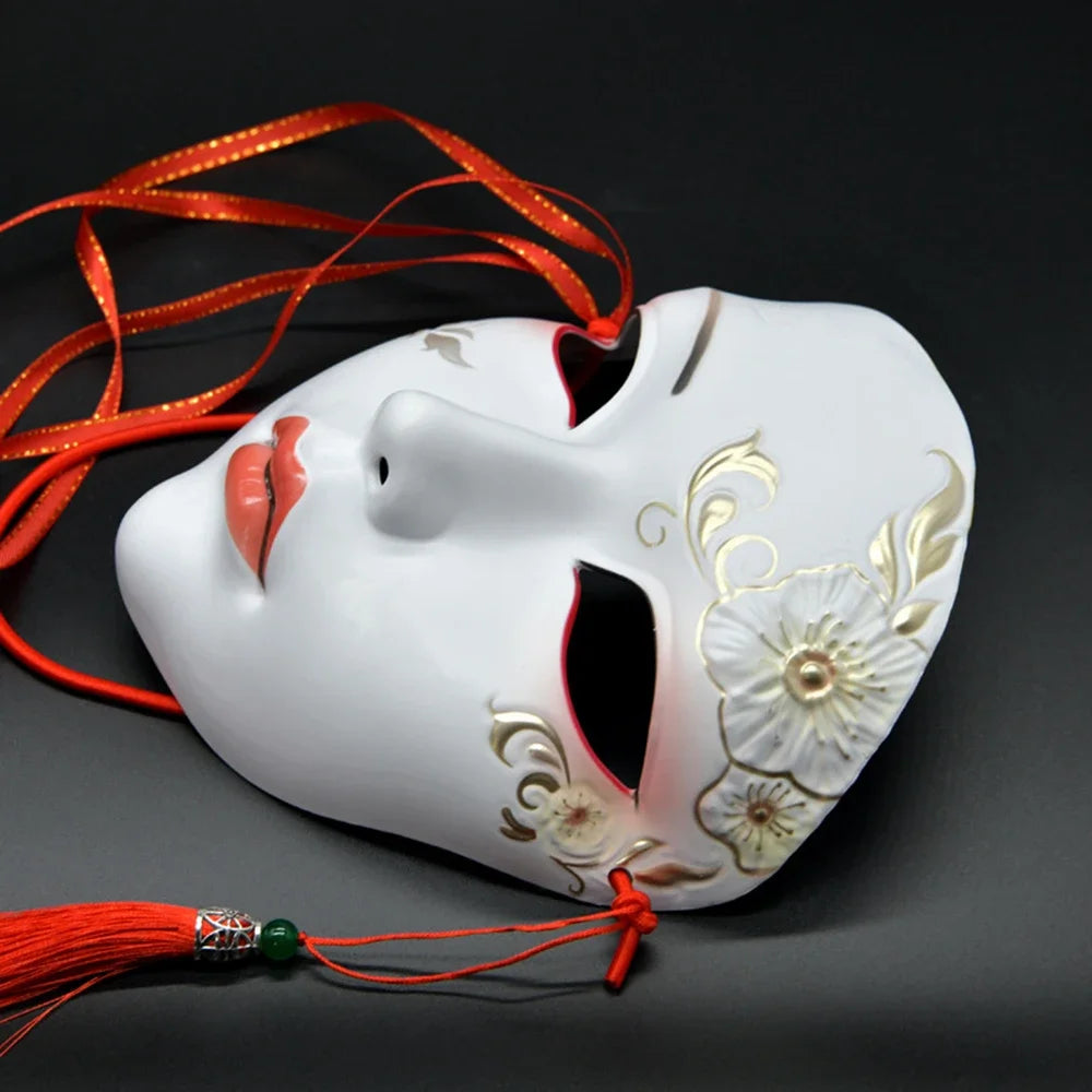 Adult Party Mask Hand Painted Makeup Full Face Carnival Queue Mask Kabuki  Masquerade  For Carnival Mardi Gras Cosplay