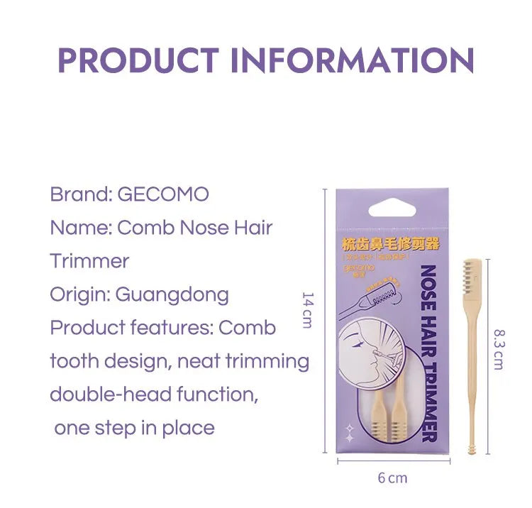 GECOMO Comb Nose Hair Trimmer Nose Hair Scraper Clean Nose Hair Trimmer Shaving Scissors Two Packs