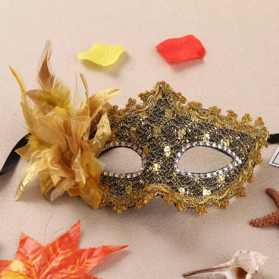 Wedding Masquerade Masks Halloween Makeup Lace Venetian Black Costume Party Vintage Lady Eye Mask Cosplay Fancy Party Dress