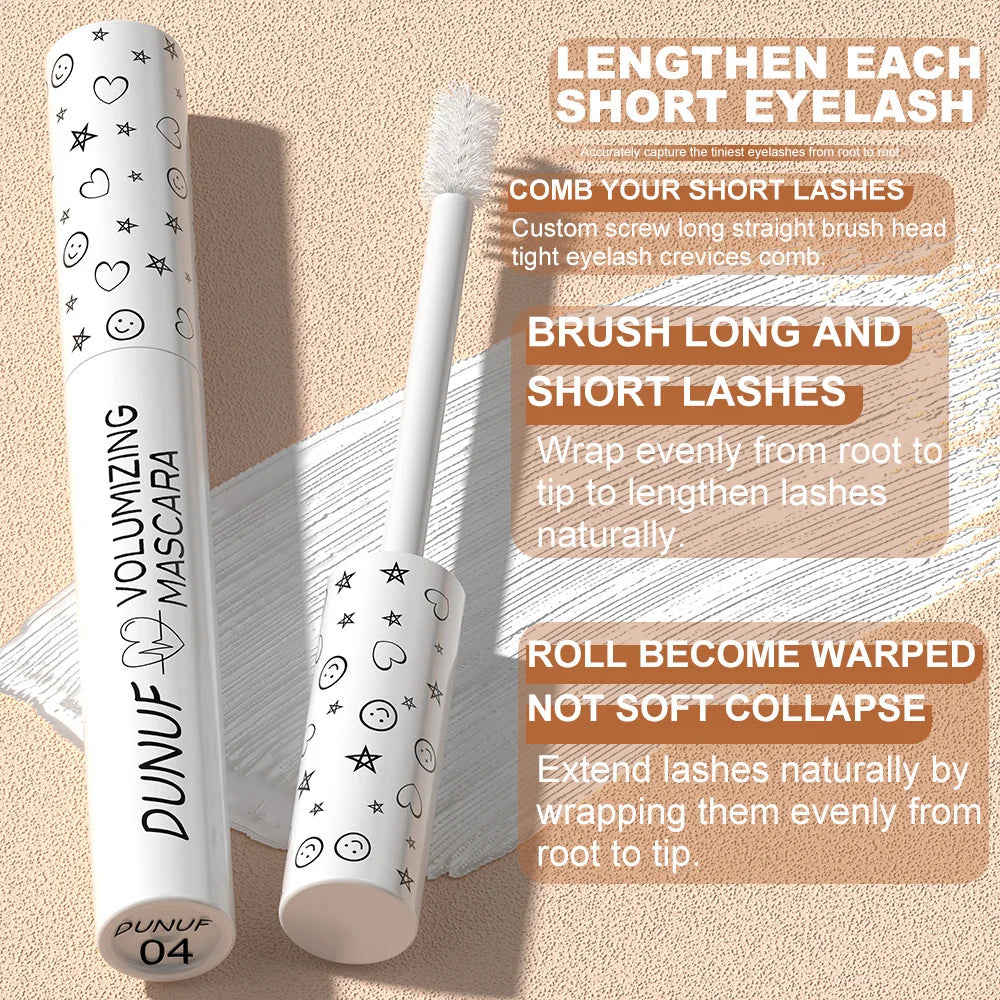 White Mascara-Thick, Lengthened, Curling Waterproof Mascara, Suitable for All Skin Types-Anti-Smudge