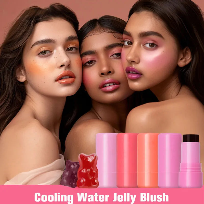 Jelly blush lip gloss stick for lazy people to contour, even skin tone, brighten and color, easy to apply for both lips and face
