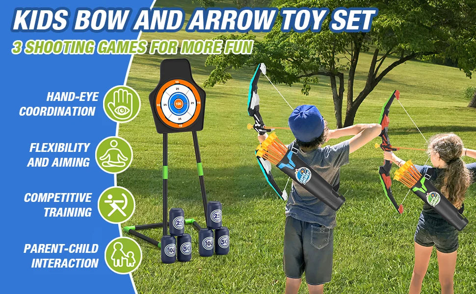 Bow And Arrows For Children Kids Archery Bow Practice Recurve Bow Outdoor Sports Game Hunting Shooting Toy Boys Gift Bow Kit Set