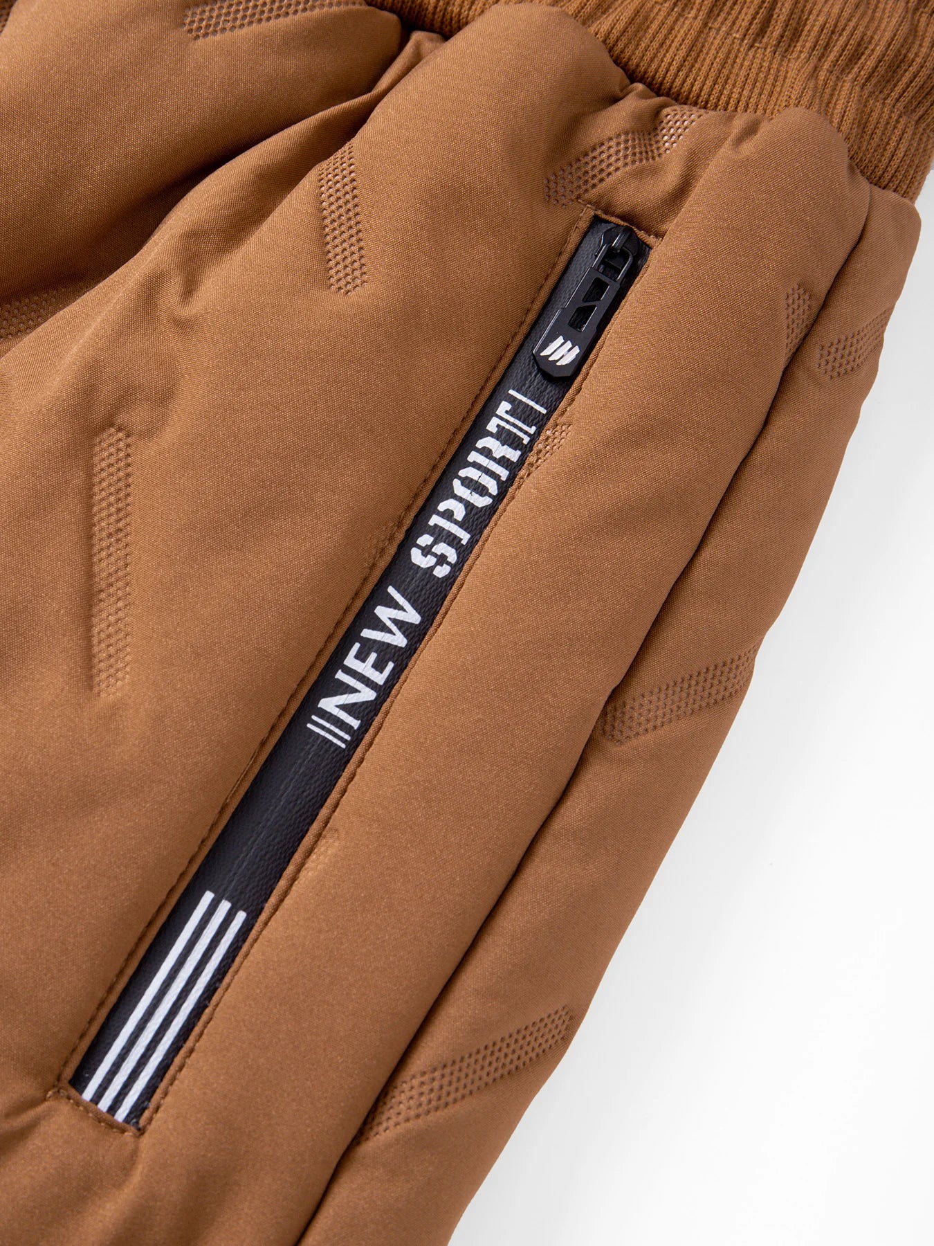 Winter Down Cotton Pants for Men Casual Waterproof Trousers Zipper Pocket Thickened Wool Warm Pants Jogger Outdoor Sweatpants