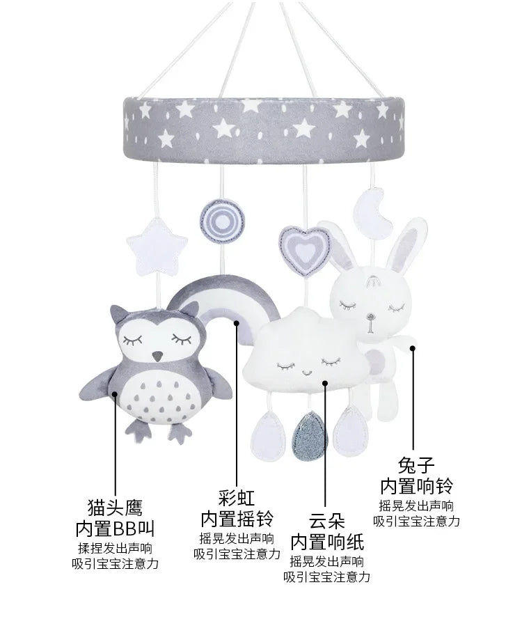 Baby Crib Mobiles Rattles Music Educational Toys Bed Bell Carousel for Cots Infant Baby Toys 0-12 Months for Newborns Gifts New