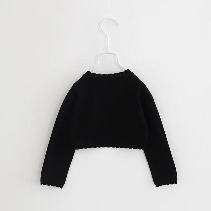 0 to 8 Years White Girls Cardigans Sweater Jacket Kids Girls Coat Outcoat Shawl Girls Clothing