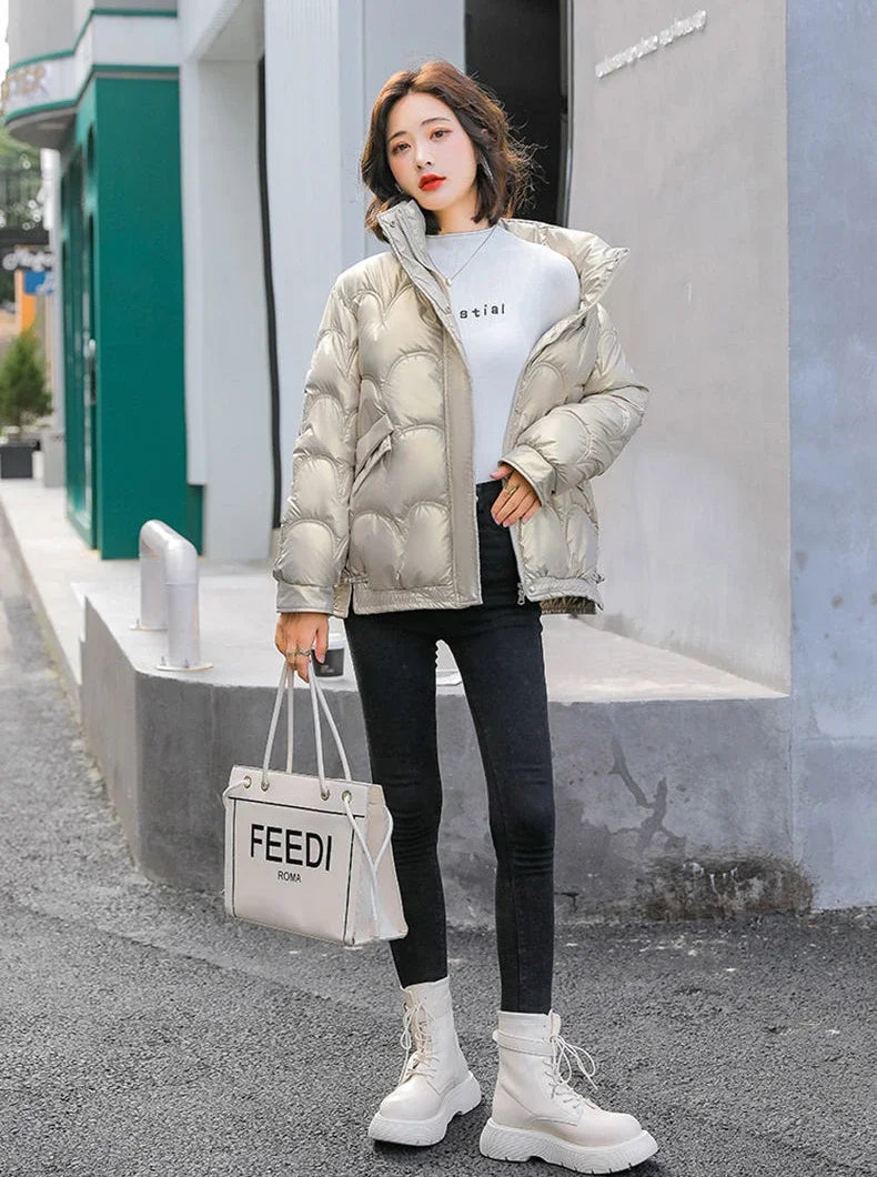 Warm Winter on Sale Down Coats for Women Short Luxury Outdoor Parkas Woman Clothes Youthful Offers Thick Lined 2025 Hot Jackets