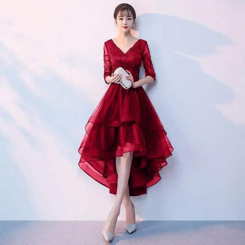 New Short Evening Dress Fashion Off The Shoulder Robe  Soiree Short Front Long Back Prom Dresses Elegant Vestidos Customized