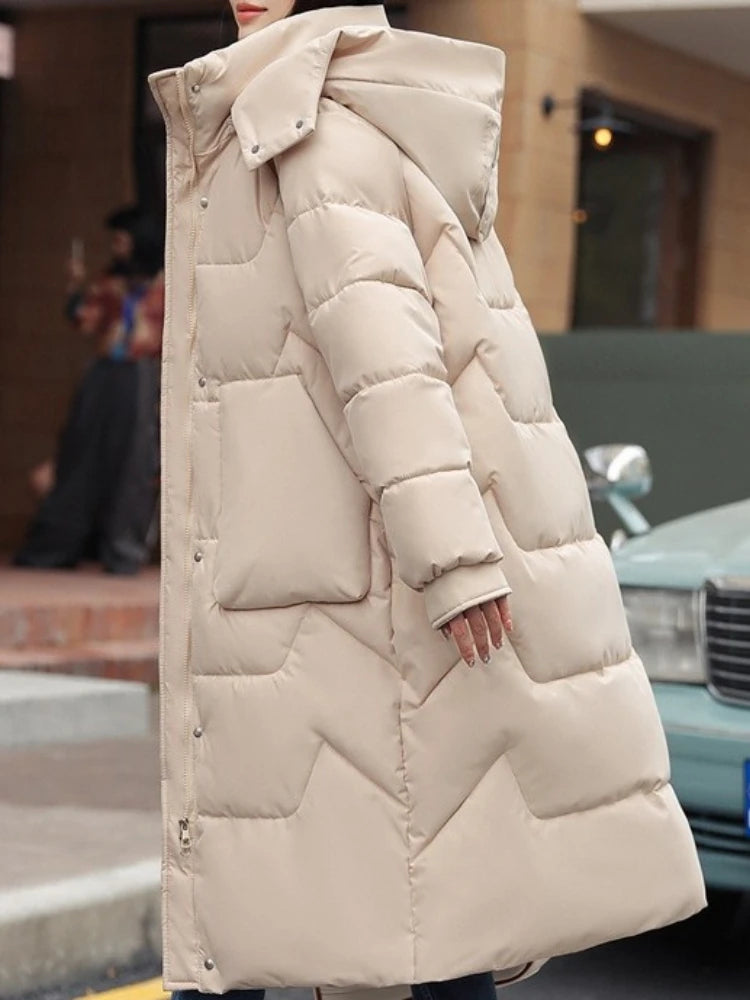 Long Winter Jacket New Coat Women Down Cotton Jackets Warm Hooded Parkas Outwear Female Thick Cold Snow Wear Coats Puffer Jacket