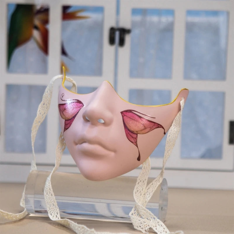 8 Styles Masquerade Beauty Mask Halloween Costume Accessories Women Aesthetics Mask Party Cosplay Prop Half Face Cover for Adult