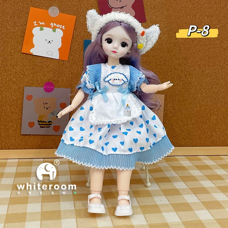 New 30cm BJD Doll High Beauty Asian Girl Toy For Chilren Retro Classic Wedding Dress Lolita Noble Rabbit Holiday Birthday Gift