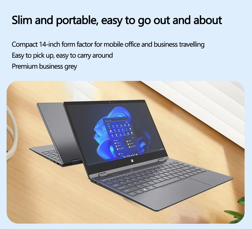 14 inch YOGA Mini Laptop Intel N95 32 GB DDR4 2TB SSD 6000 mAh Tablet 2-in-1 2.5K 2560*1440 Screen Touch 360° Flip Office Study