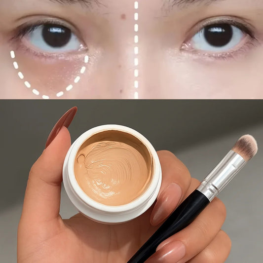 Three Color Matte Concealer With Brush, High Coverage, Waterproof, Oil Control, Moisturizing, Long - Term Facial Makeup