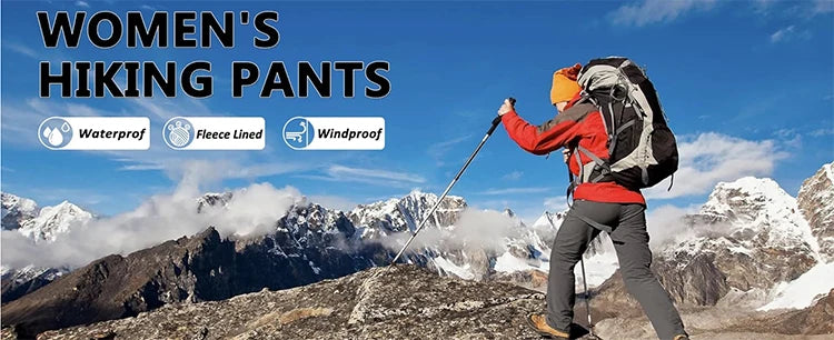 Women Winter Pants Are Warm, Waterproof, Windproof, Camping, Outdoor Travel, Mountain Climbing, Cycling, Sports Pants