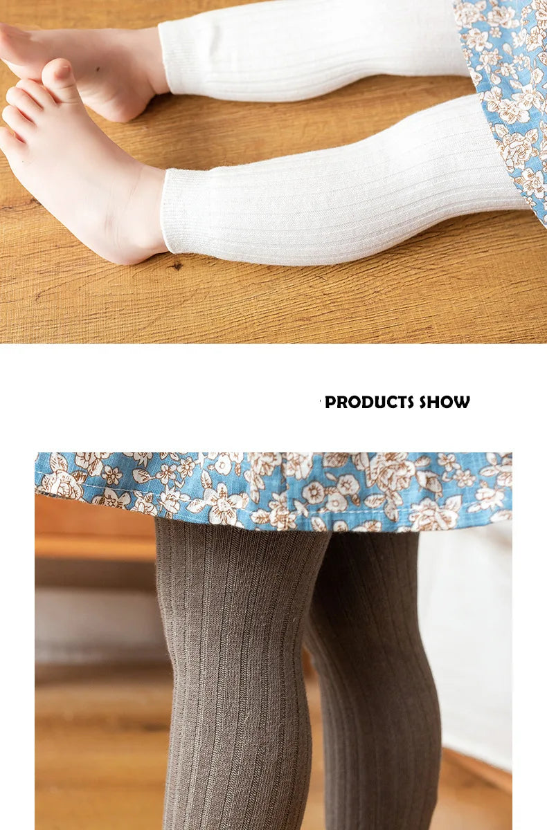 1-6 Years Girls Toddler Baby Basic Ribbed Sweater and Leggings Footless Tights Kids Little Girls Dress Bottom Top Pants