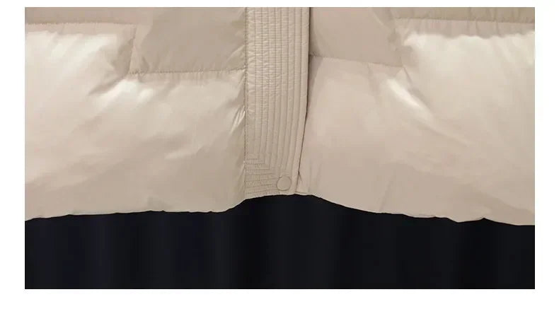 2024 New Winter Women White Duck Down Long Jacket With Belt Female Thick Warm Coat Luxury Slim Parka Hooded Outerwear