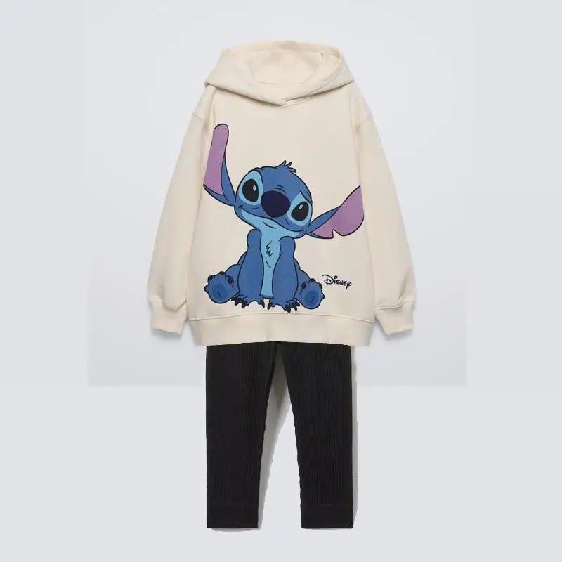 Hooded Tops Solid Color Sweatpants 2Piece/Set Outer Wear Kids Fashion Casual Long Sleeve Suits Cartoon Hoodies Loose Pants Child