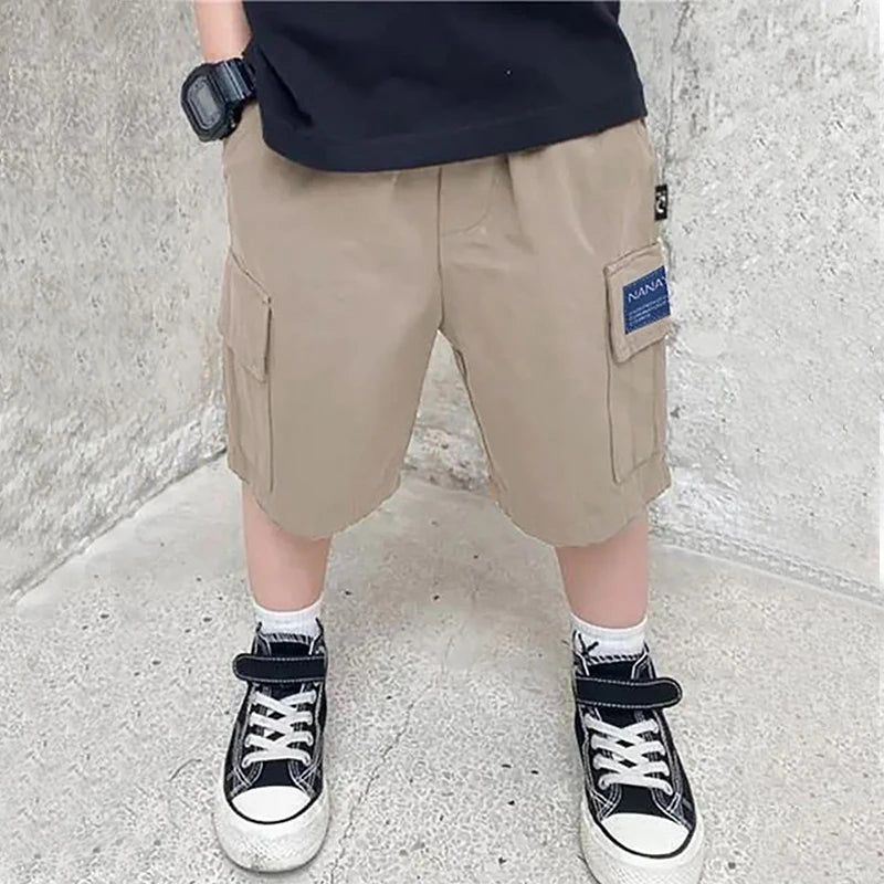 Kids Summer Cargo Pants Shorts For 2-12T Child Elastic Trouser Boy Summer Pants Teen Loose Pants Boys Shorts Sweatpants 남아 여름 바지