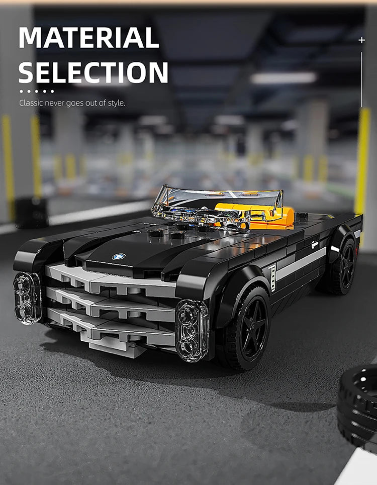 302PCS Building Blocks Sports Car Toy Classic Cars Bricks Model Educational Toys Set With Transparent Display Box Christmas Gift