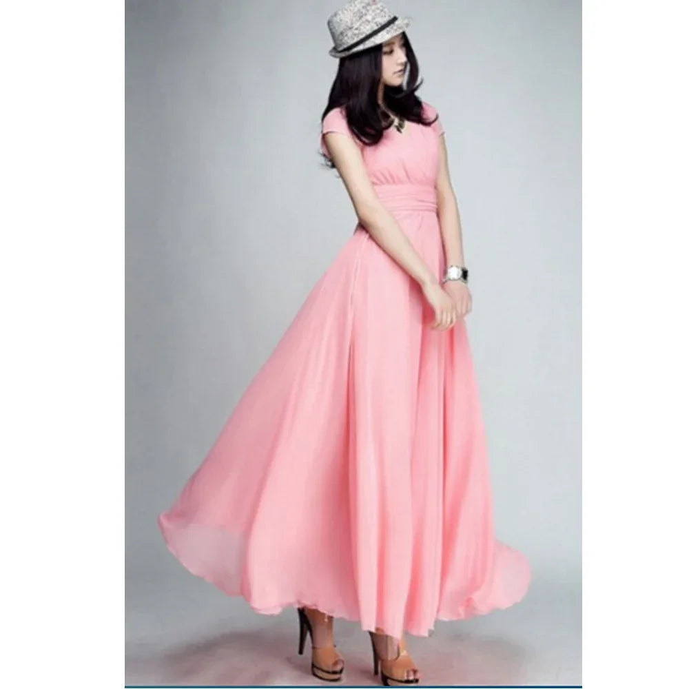 Elegant bodycon sexy Women's dress for women 2022 summer short sleeve chiffon boho party dresses woman robe femme ladies