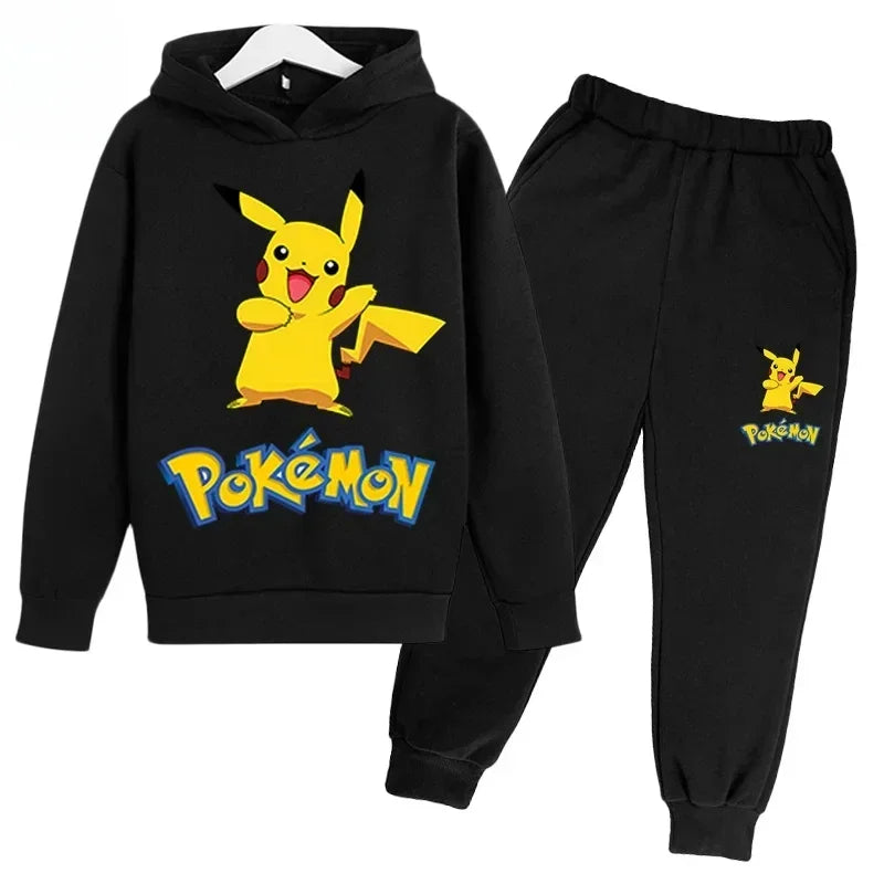 New Brand Cartoon Printed Sport Sweatshirt+Pants 2pcs Set Spring Autumn Kids Boy Girl Clothing Casual Hoodie Teen Sportsuit