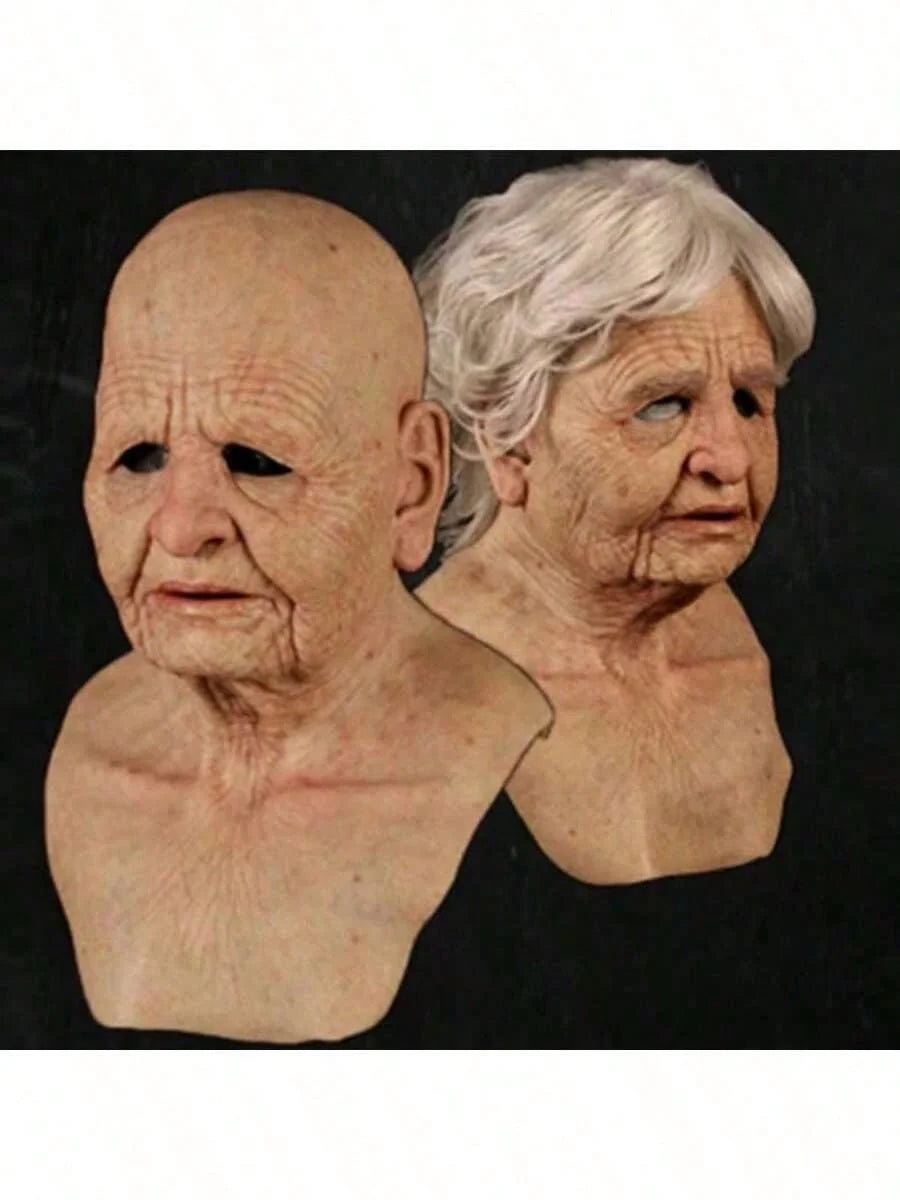 Old man, old man, face wig, old man mask, young man's headgear, handsome man's mask