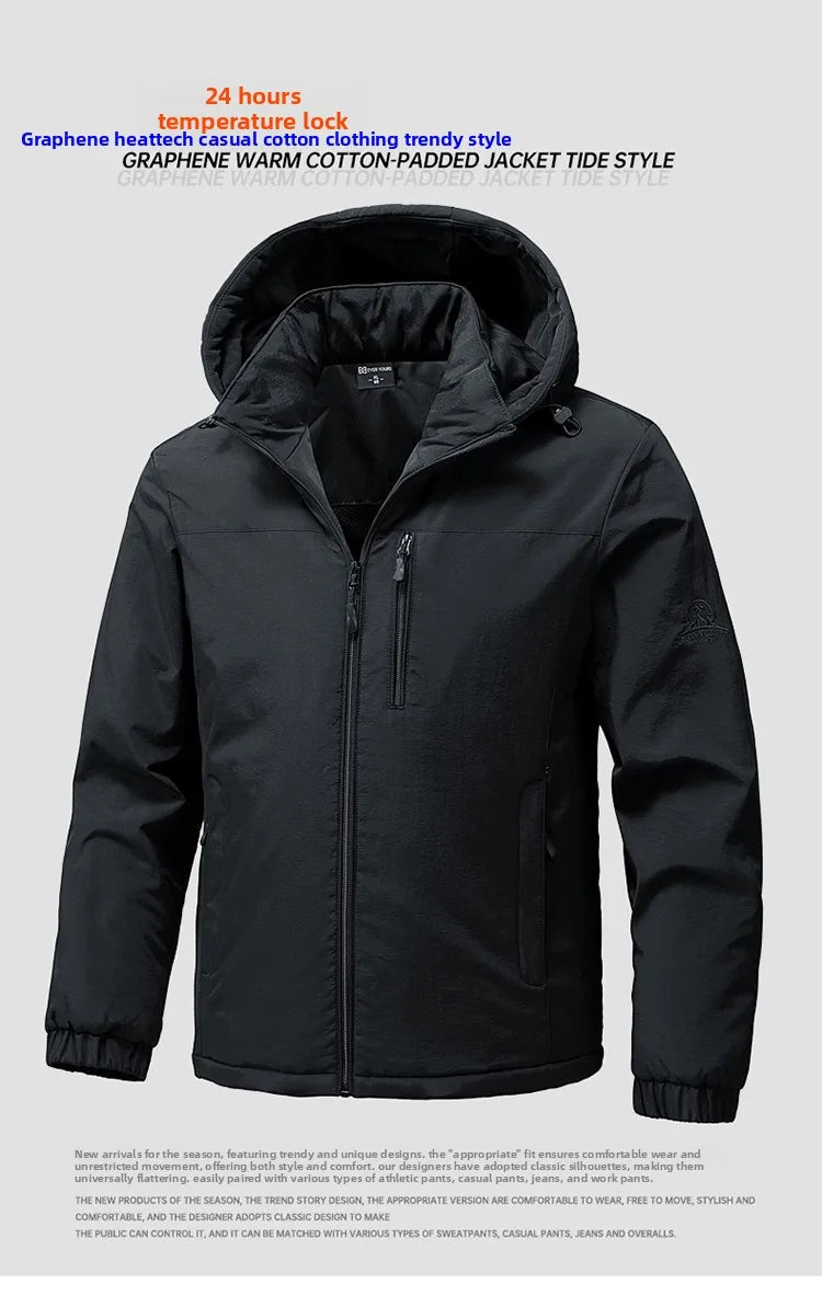 Winter Padded Workwear Jacket Men New Hot Cotton Puffer Jackets Men's Hooded Jacket Men's Cotton Parkas Men's Autumn Winter Coat