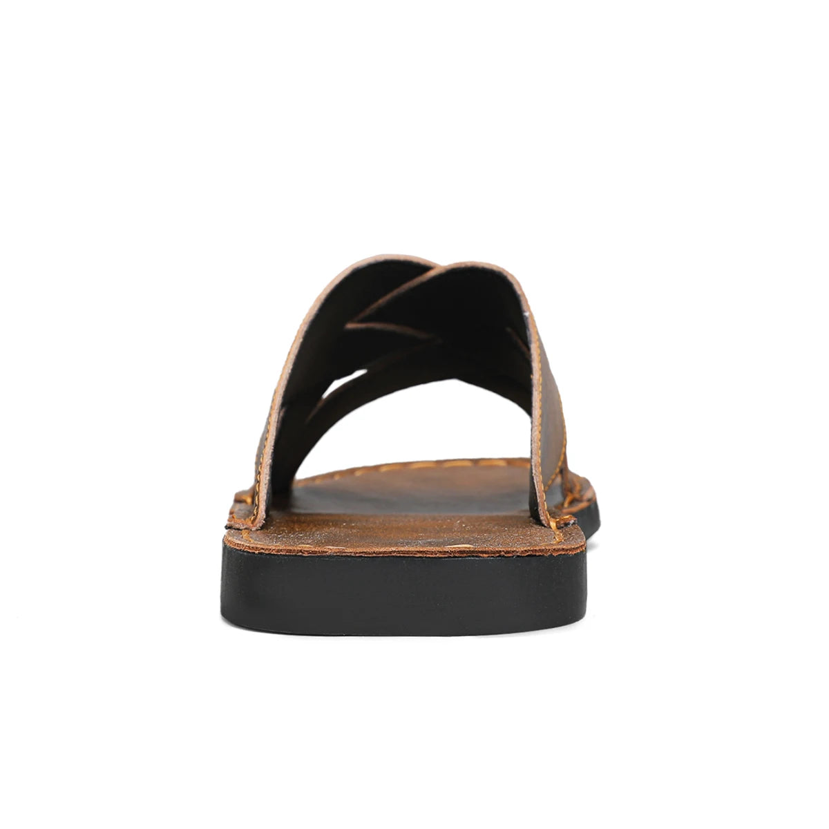 Summer Mens Flat Leather Slippers Slides Slip-on Sandals Thin Soles Retro Style Anti-skid Breathable Comfortable Big Size 48 49