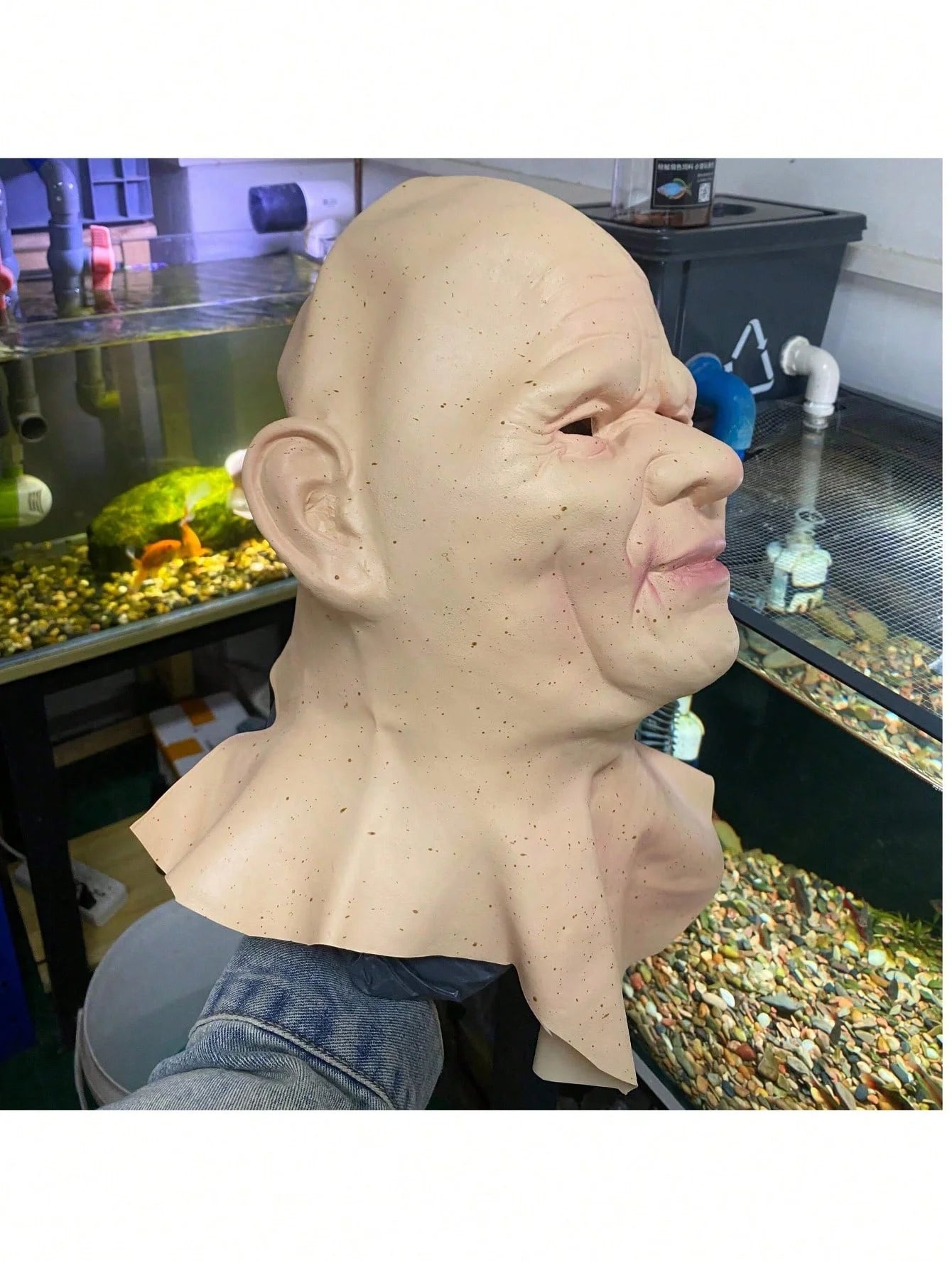 Old man, old man, face wig, old man mask, young man's headgear, handsome man's mask