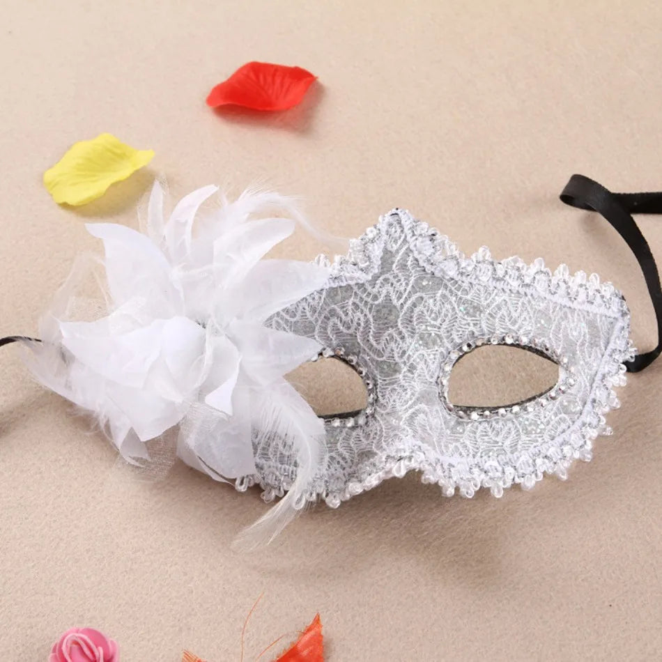 Wedding Masquerade Masks Halloween Makeup Lace Venetian Black Costume Party Vintage Lady Eye Mask Cosplay Fancy Party Dress