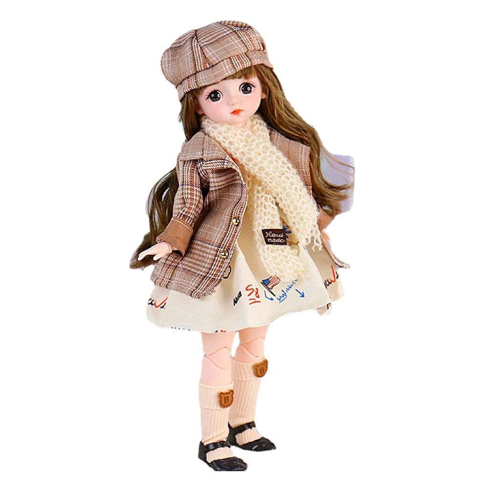 New 30cm BJD Doll High Beauty Asian Girl Toy For Chilren Retro Classic Wedding Dress Lolita Noble Rabbit Holiday Birthday Gift