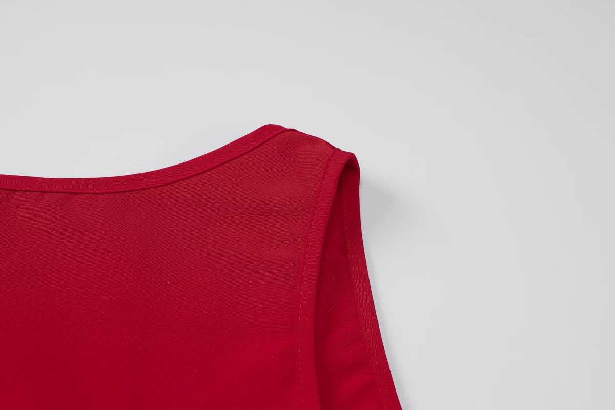 Dulzura O-Neck Sleeveless Zipper A-Line Midi Dress Solid Sexy Elegant Casual Outfit Party Club Streetwear Autumn Winter