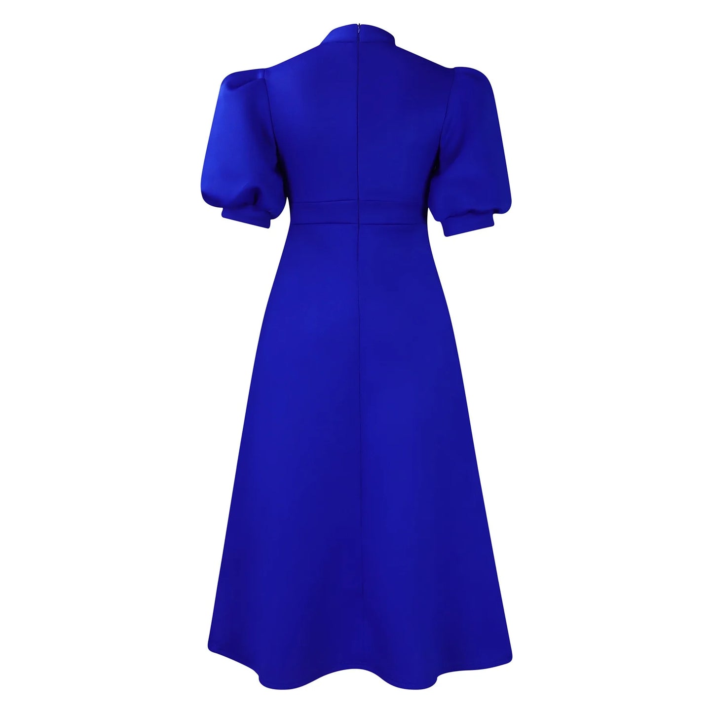 Elegant Party Dresses for Woman 2024 Luxury Bow Collar Short Sleeve High Waisted A Line Pleated Ankle Length Birthday Party Robe