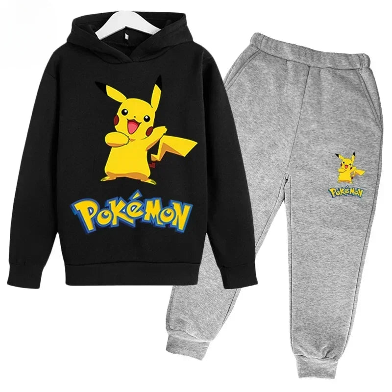 New Brand Cartoon Printed Sport Sweatshirt+Pants 2pcs Set Spring Autumn Kids Boy Girl Clothing Casual Hoodie Teen Sportsuit
