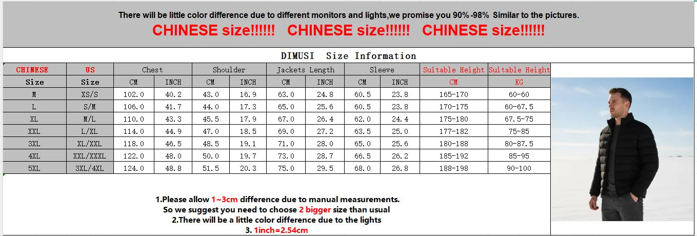 Winter Men's Warm Down Parkas Fashion Men Cotton Thermal Padded Coats Classic Men Stand Collar Windbreaker Warm Jackets Clothing