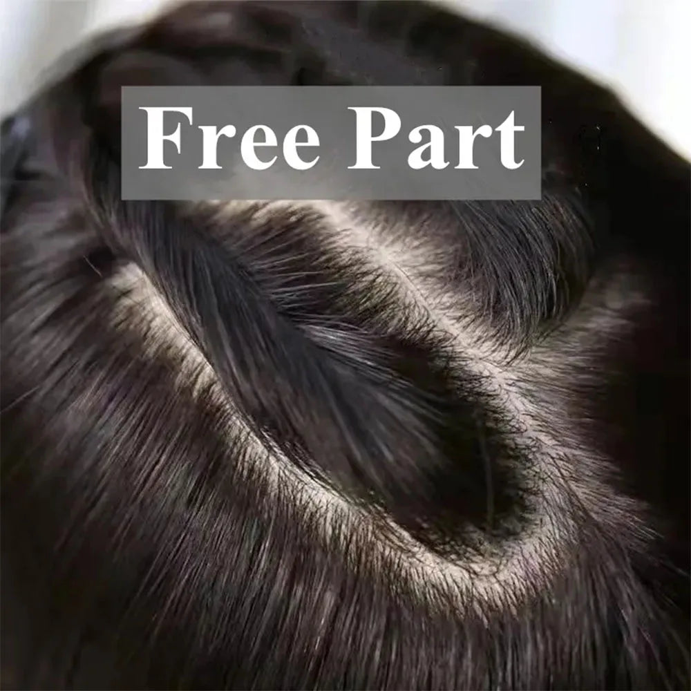 Human Hair Topper Silk Top Remy European Hair Straight Silk Base Full Hand tied Soft Breathable Hair Piece Clips for Women