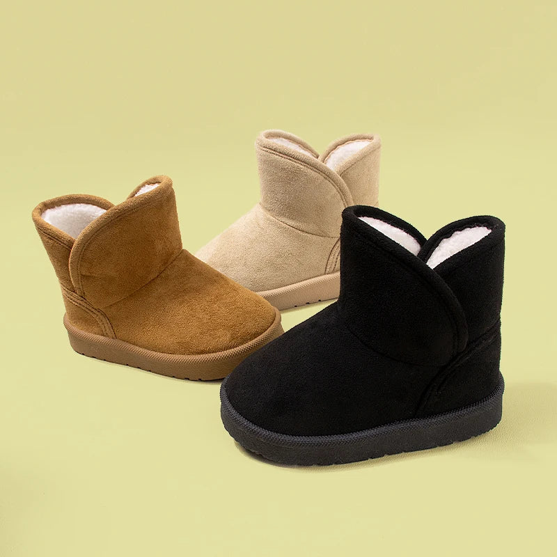 Toddlers Winter Casual  Outdoor Warm Short Boots Little Kids Suede Soft Sole Warm Shoes EKF82