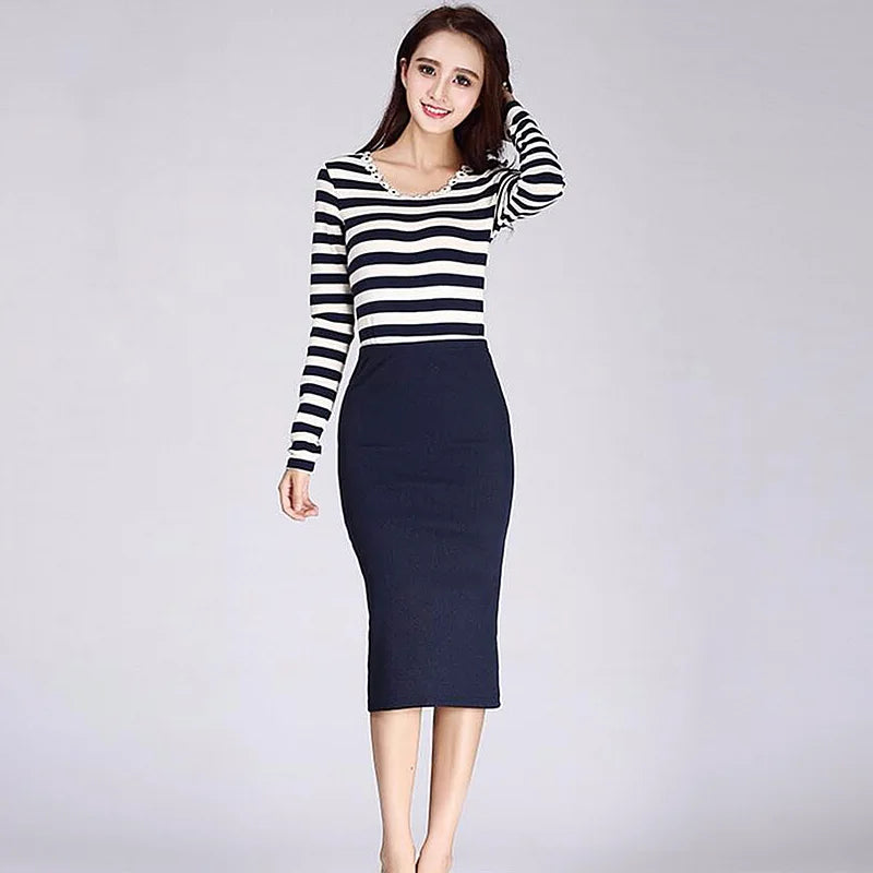 2024 Spring Autumn Long Pencil Skirts Women Sexy Slim Package Hip Maxi Skirt Lady Winter Sexy Chic Wool Rib Knit midi Skirt Saia