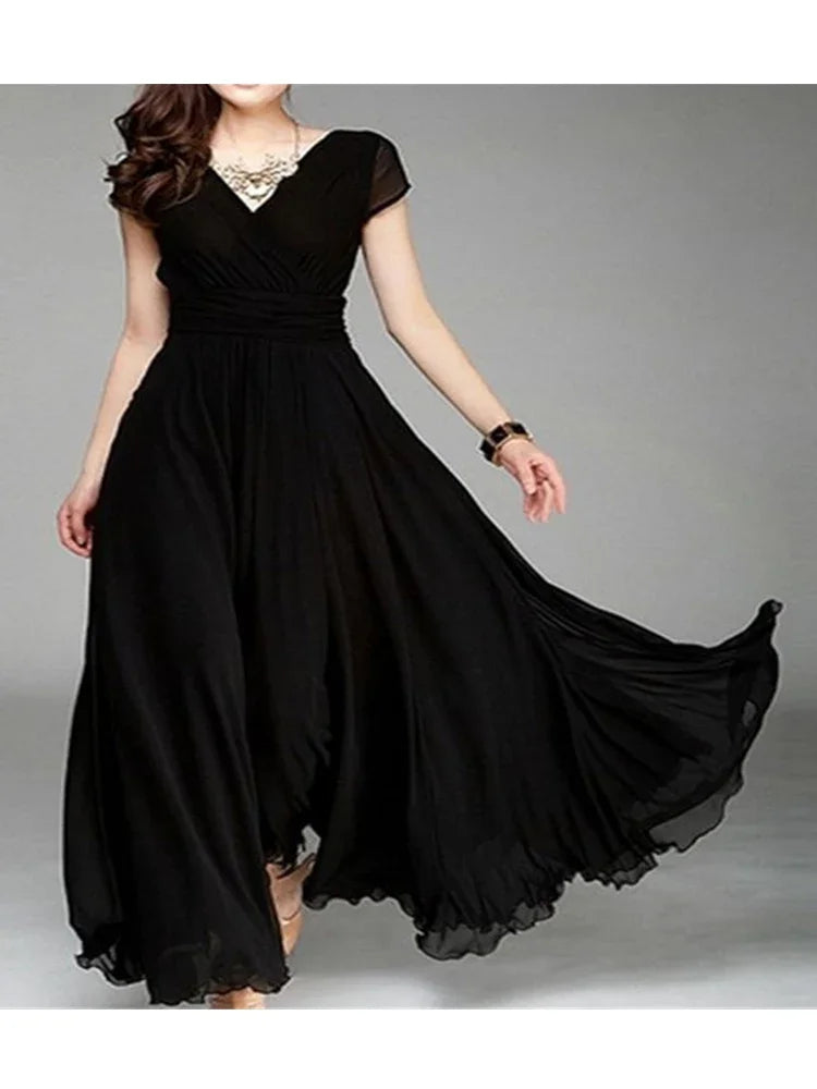 Elegant bodycon sexy Women's dress for women 2022 summer short sleeve chiffon boho party dresses woman robe femme ladies