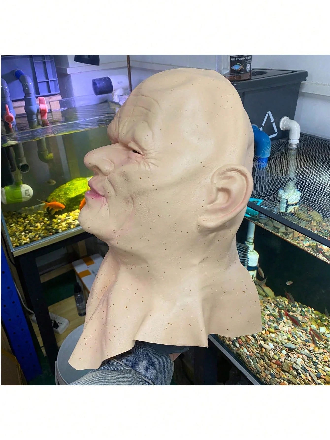 Old man, old man, face wig, old man mask, young man's headgear, handsome man's mask