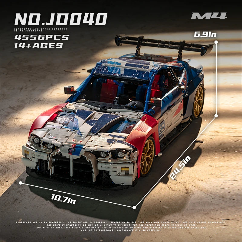4555PCS Technical M4 Poweful Sport Car Building Blocks High Tech Supercar MOC Construction Bricks Toys Gift For Adult Friend