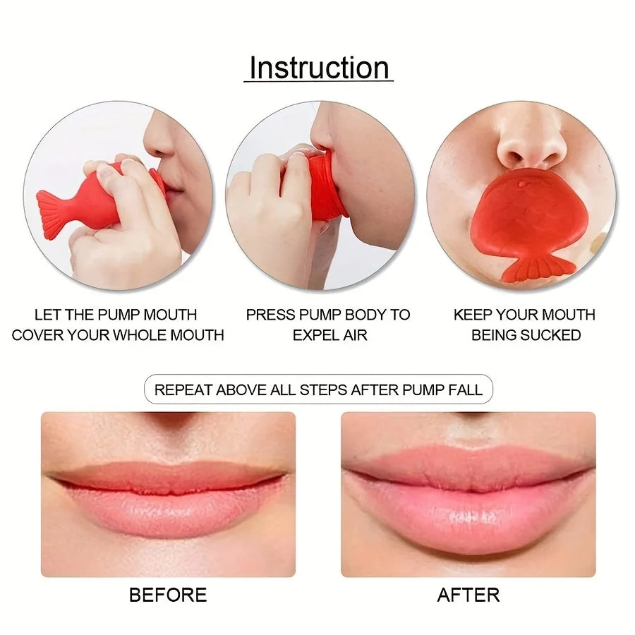 Lip Plumping Tool - Soft Silicone Natural Lip Enhancement Tool, Facial Exercises for Fuller, Fuller, Glamorous Lips