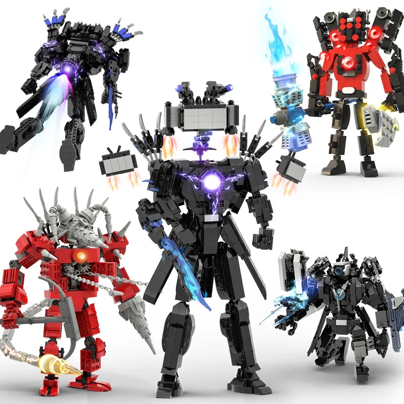 New Skibidi Toilete Building Block Titan Clock Man 2.0 TVman Speakerman Drill Man Bricks Model Toys for Kid Birthday Easter Gift