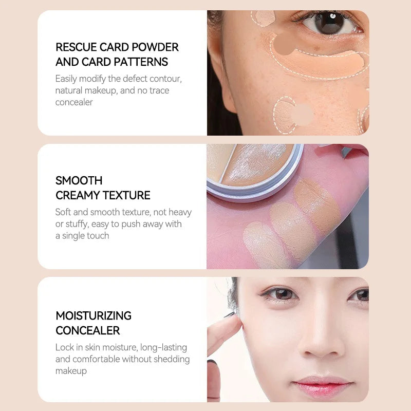 Maffick 3-Color Concealer, Provides Covering Concealer and Moisturizing, Covering Concealer with Concealer Foundation, Non-Fitting Powder, Also Available for Dry Impaired. Is Waterproof