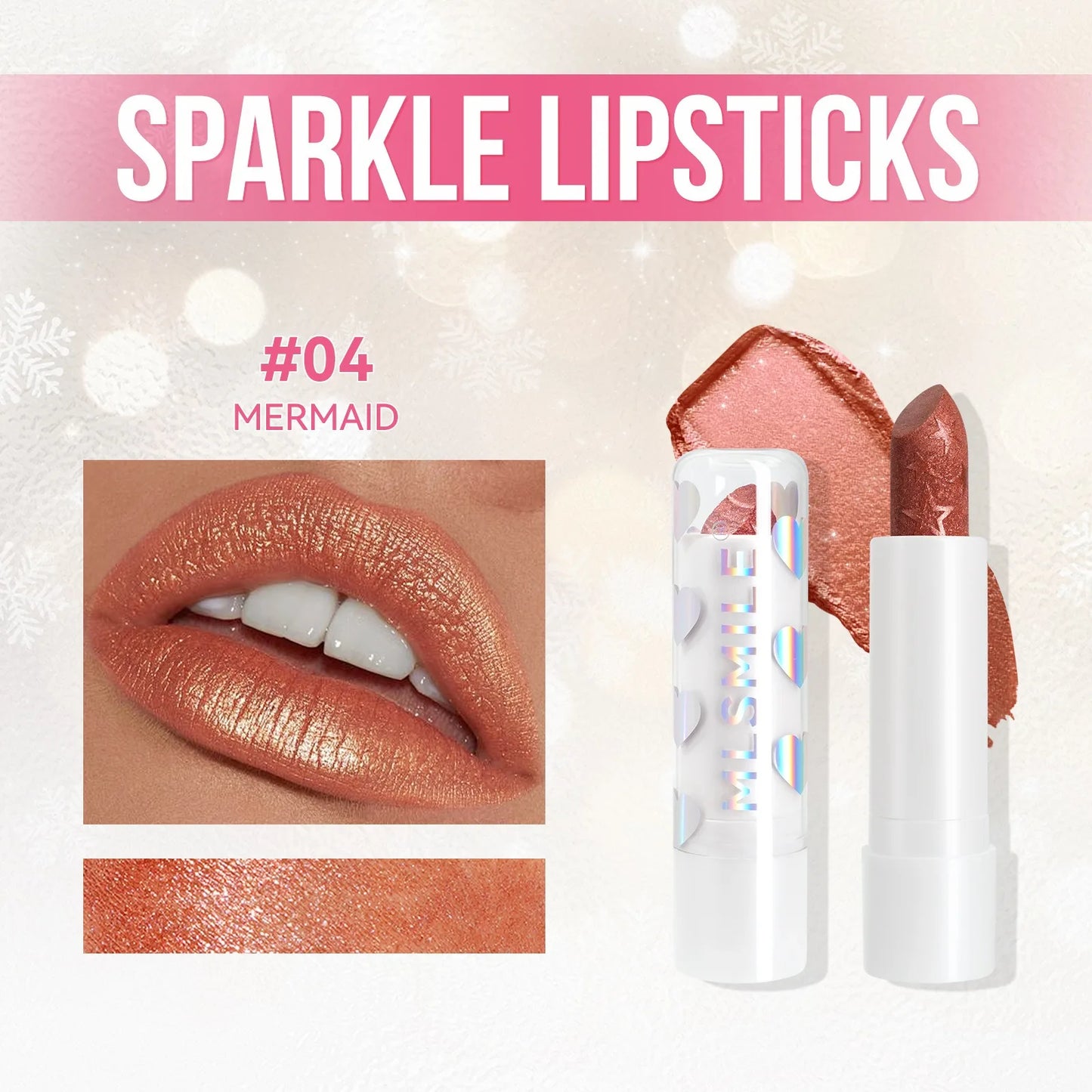 Diamond Metallic Pearlescent Lipstick Shiny Non-stick Cup Matte Velvet Waterproof Lip Stick Sexy Red White Lips Makeup Cosmetics