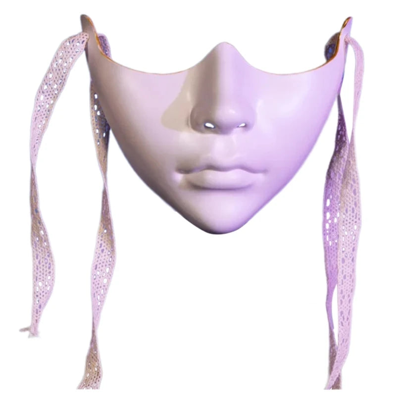 8 Styles Masquerade Beauty Mask Halloween Costume Accessories Women Aesthetics Mask Party Cosplay Prop Half Face Cover for Adult