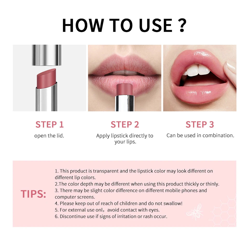 Long Lasting Moisturizing Black Honey Lipstick Natural Lip Plumper Makeup Lip Plumping Gloss Cosmetics Exfoliating for Lip