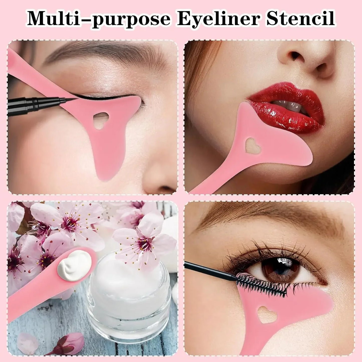 Wholesale 4PCS Eyeliner Stencils Set Reusable Silicone Eyeliner Tool Lash Guard Eye Lips Makeup Tool for Women  eyeliner stencil