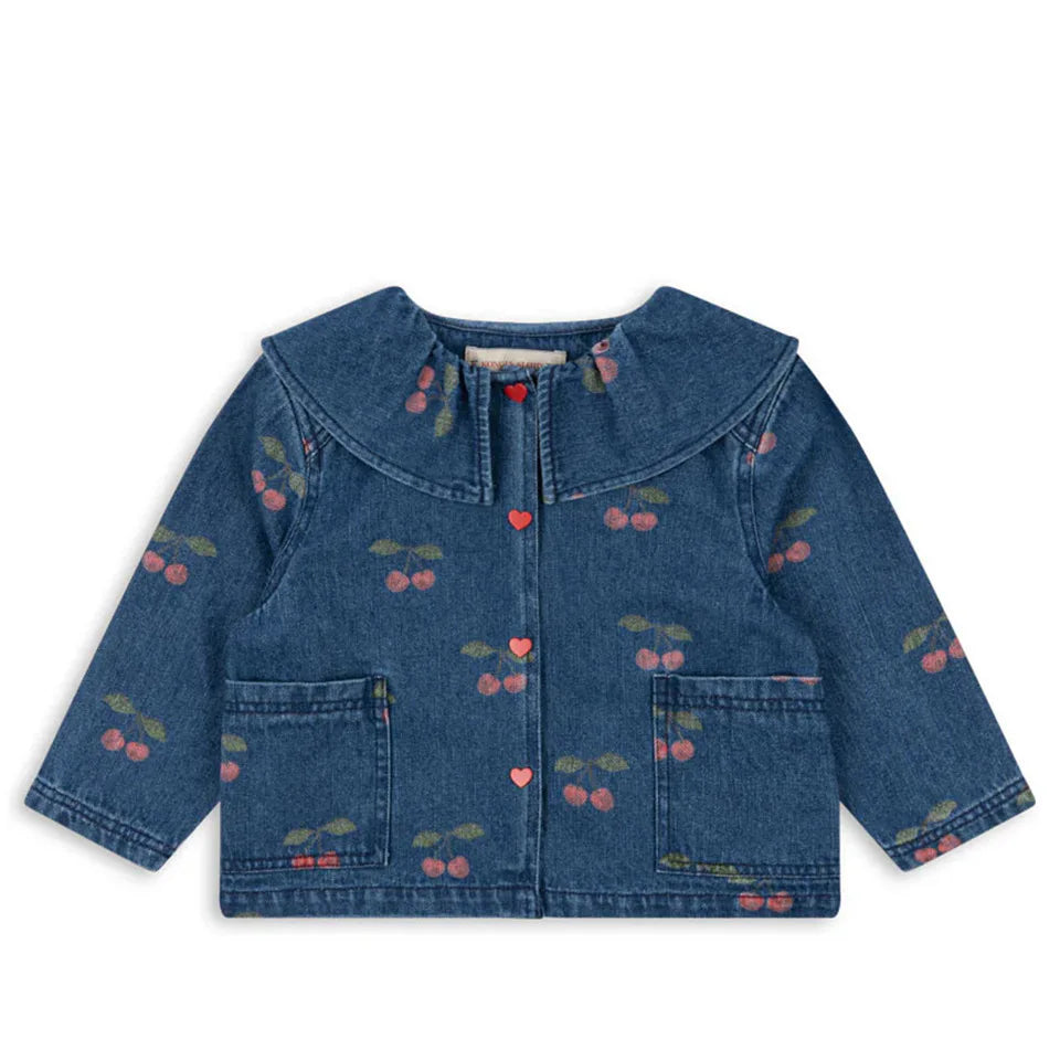 Spot 24 autumn/winter children's denim jacket pants set girls' denim overalls white shirt