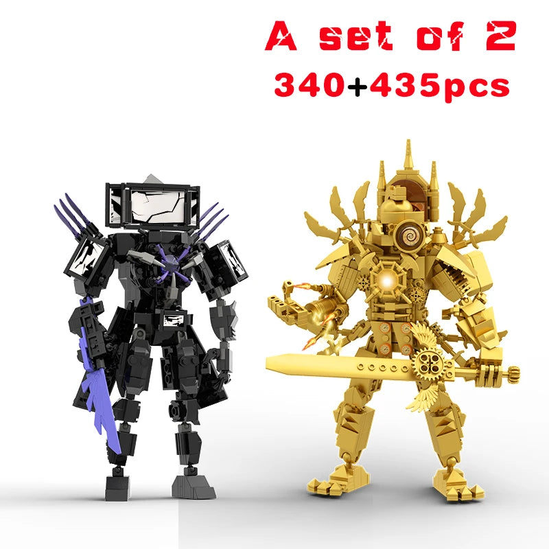 New Skibidi Toilete Building Block Titan Clock Man 2.0 TVman Speakerman Drill Man Bricks Model Toys for Kid Birthday Easter Gift