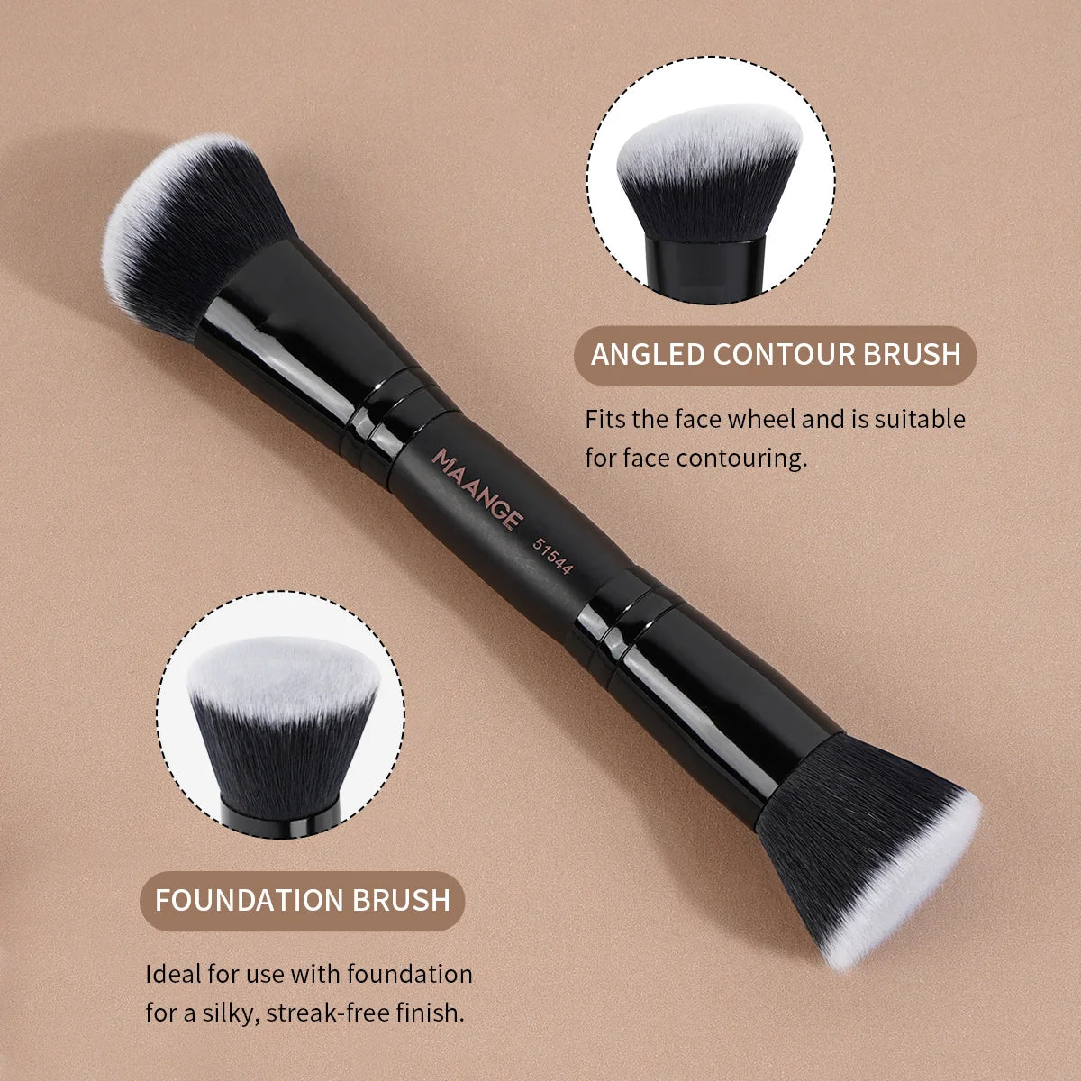 MAANGE 7pcs Double Head Makeup Brushes Dense Foundation Concealer Liquid Cream Blending Detail Eyeshadow Brushes Beauty Tools